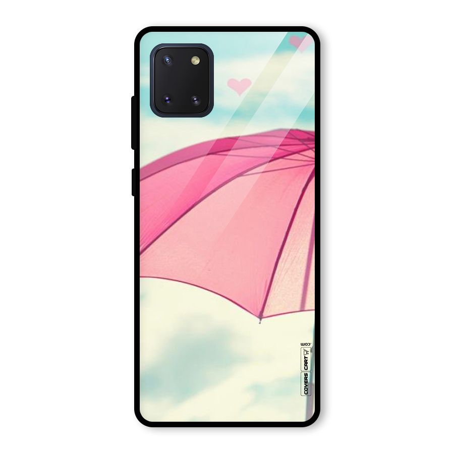 Cute Pink Umbrella Glass Back Case for Galaxy Note 10 Lite