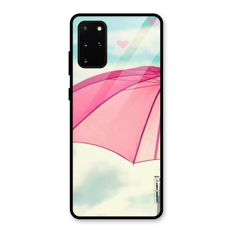 Cute Pink Umbrella Glass Back Case for Galaxy S20 Plus