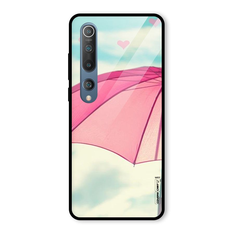 Cute Pink Umbrella Glass Back Case for Mi 10