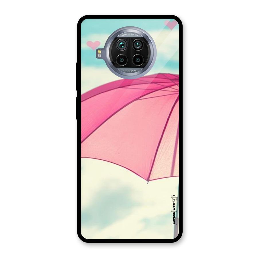 Cute Pink Umbrella Glass Back Case for Mi 10i