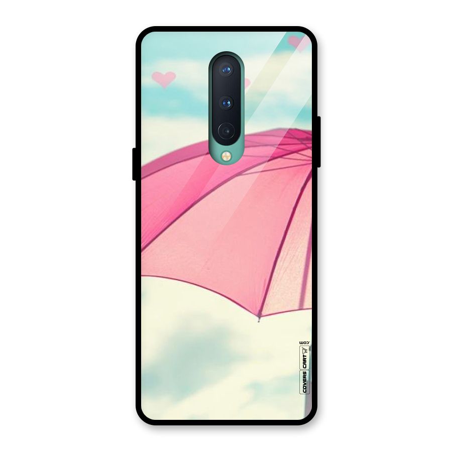 Cute Pink Umbrella Glass Back Case for OnePlus 8