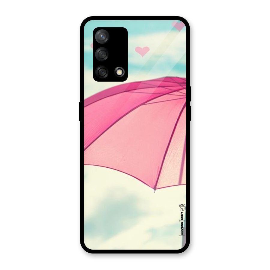 Cute Pink Umbrella Glass Back Case for Oppo F19