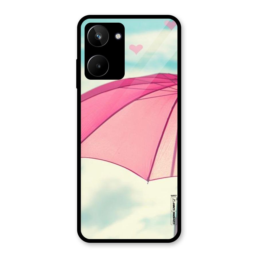 Cute Pink Umbrella Glass Back Case for Realme 10