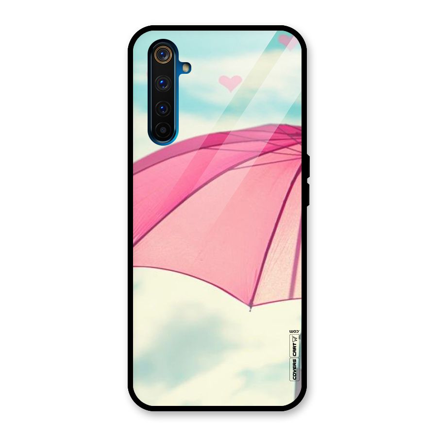 Cute Pink Umbrella Glass Back Case for Realme 6 Pro