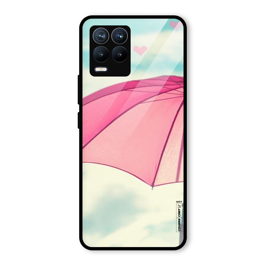 Cute Pink Umbrella Glass Back Case for Realme 8 Pro