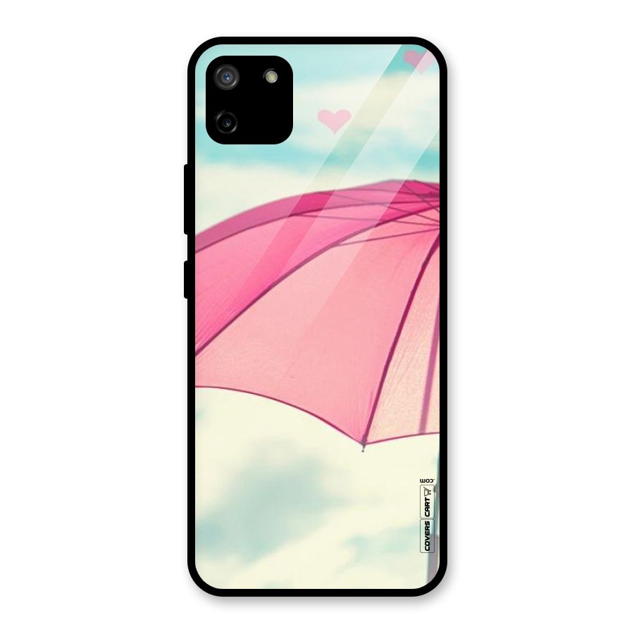 Cute Pink Umbrella Glass Back Case for Realme C11