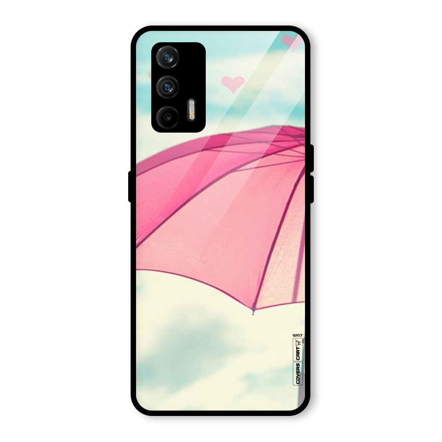 Cute Pink Umbrella Glass Back Case for Realme GT 5G