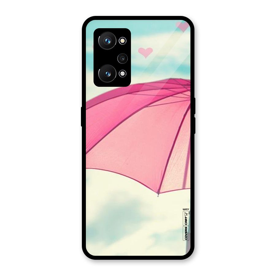 Cute Pink Umbrella Glass Back Case for Realme GT Neo 3T