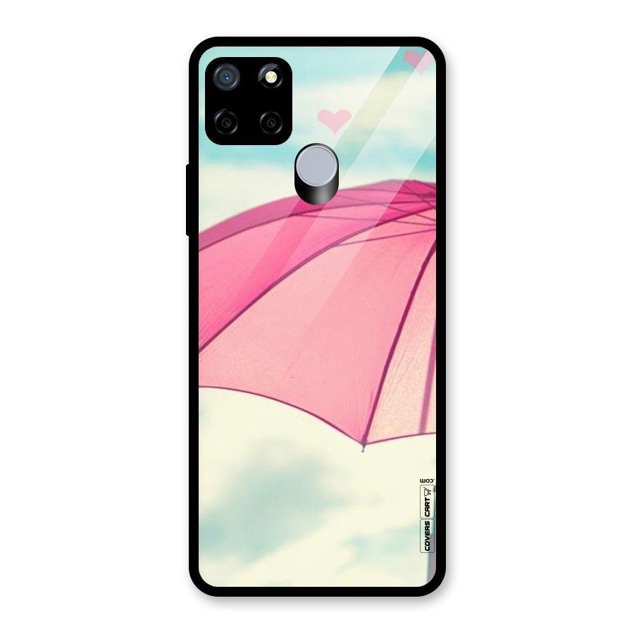 Cute Pink Umbrella Glass Back Case for Realme Narzo 20