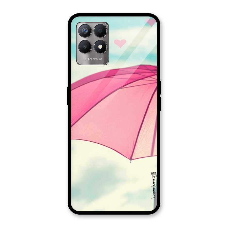 Cute Pink Umbrella Glass Back Case for Realme Narzo 50