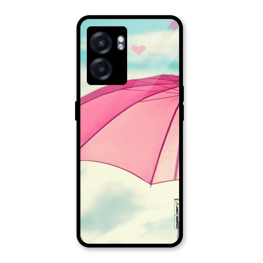 Cute Pink Umbrella Glass Back Case for Realme Narzo 50 5G