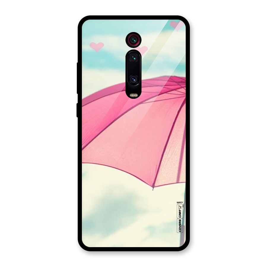 Cute Pink Umbrella Glass Back Case for Redmi K20 Pro