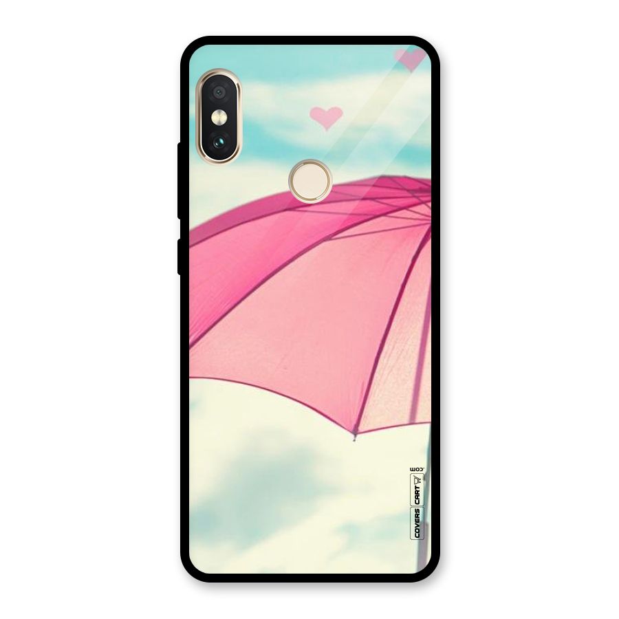 Cute Pink Umbrella Glass Back Case for Redmi Note 5 Pro