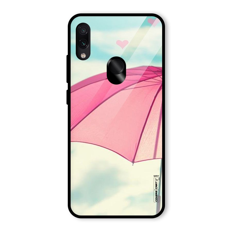 Cute Pink Umbrella Glass Back Case for Redmi Note 7S