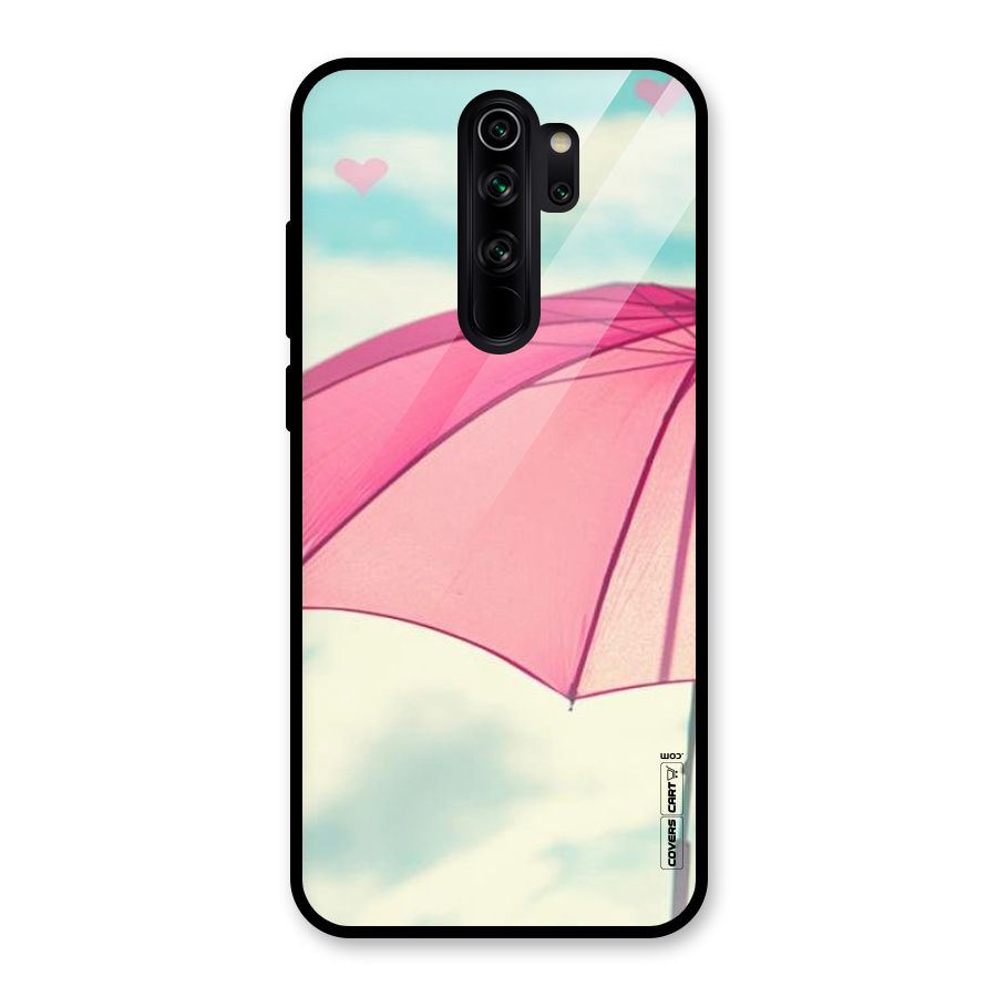 Cute Pink Umbrella Glass Back Case for Redmi Note 8 Pro