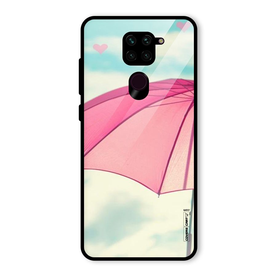 Cute Pink Umbrella Glass Back Case for Redmi Note 9