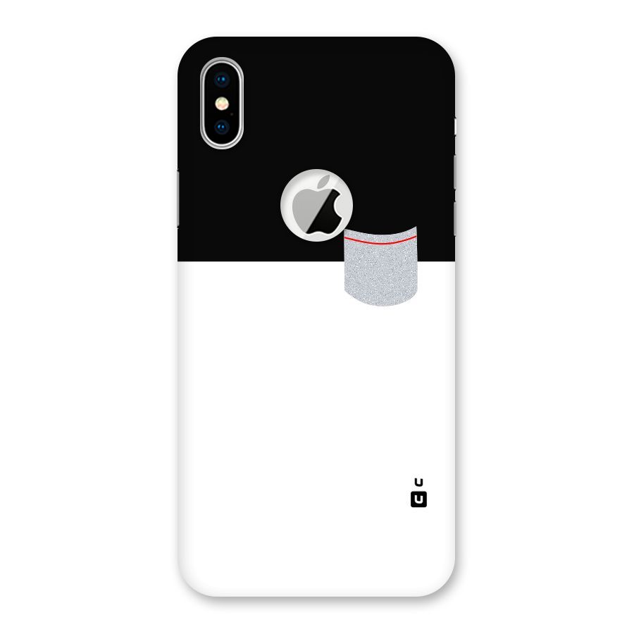 Cute Pocket Simple Back Case for iPhone X Logo Cut