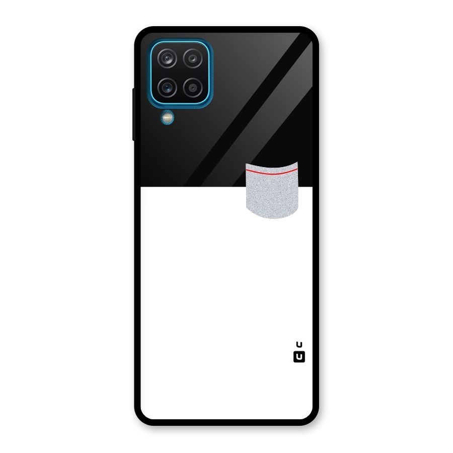 Cute Pocket Simple Glass Back Case for Galaxy A12