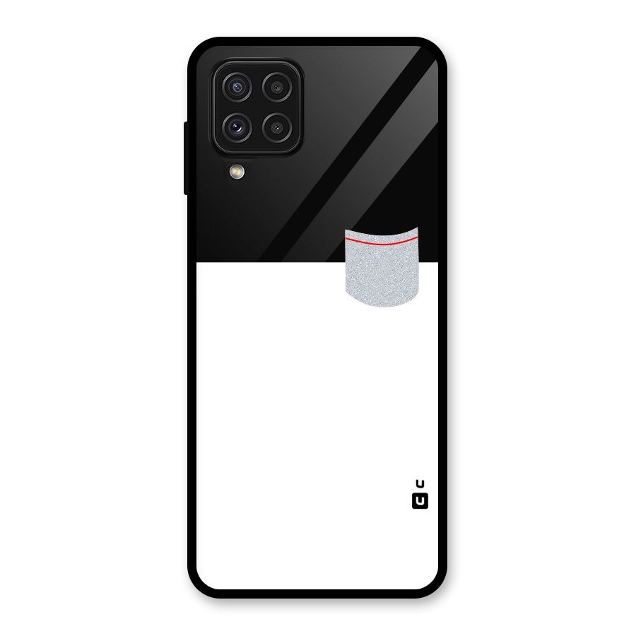 Cute Pocket Simple Glass Back Case for Galaxy A22 4G