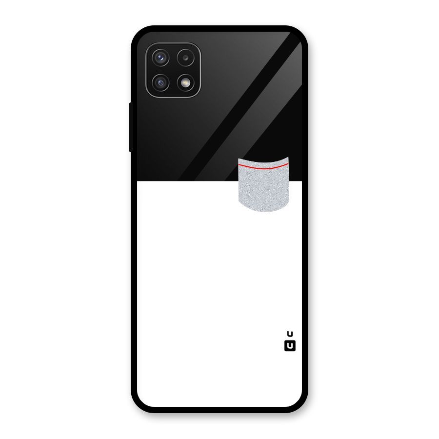Cute Pocket Simple Glass Back Case for Galaxy A22 5G