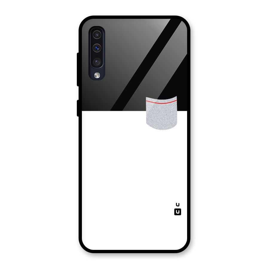 Cute Pocket Simple Glass Back Case for Galaxy A50