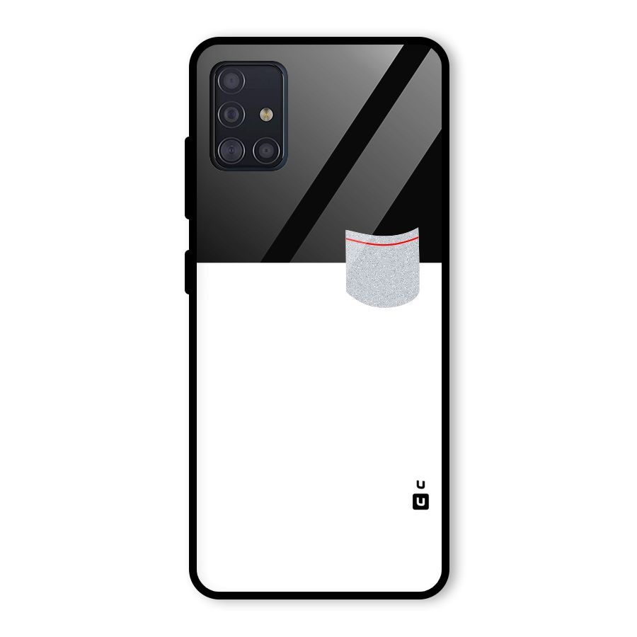 Cute Pocket Simple Glass Back Case for Galaxy A51