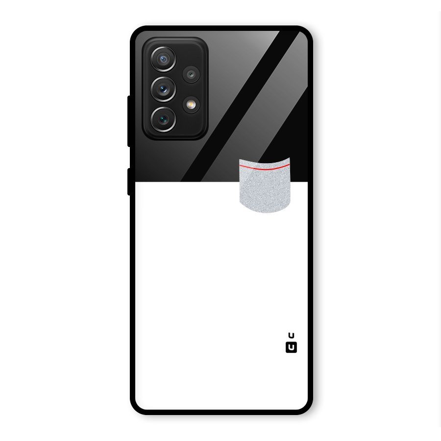 Cute Pocket Simple Glass Back Case for Galaxy A72