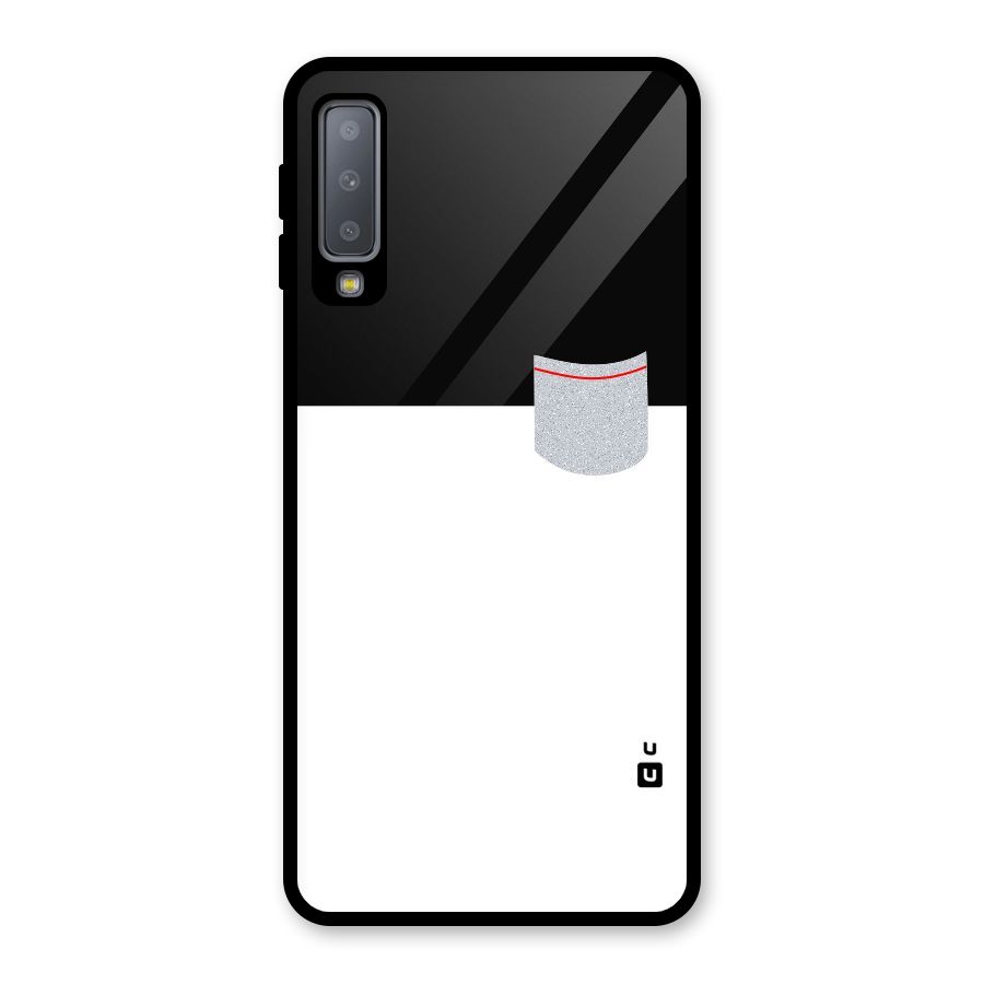 Cute Pocket Simple Glass Back Case for Galaxy A7 (2018)