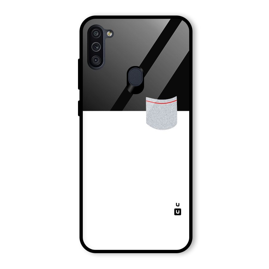 Cute Pocket Simple Glass Back Case for Galaxy M11