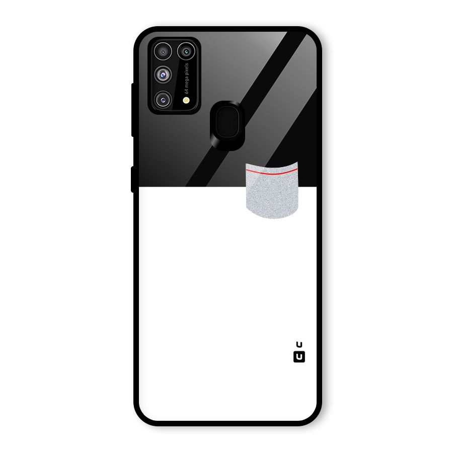 Cute Pocket Simple Glass Back Case for Galaxy M31