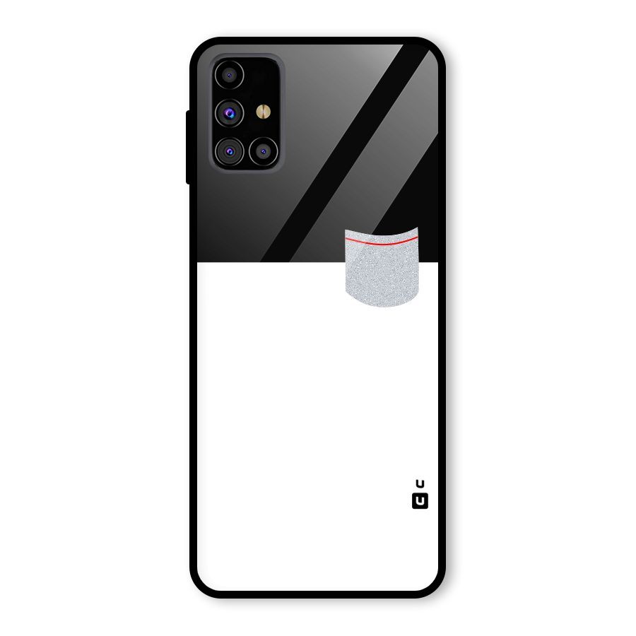 Cute Pocket Simple Glass Back Case for Galaxy M31s