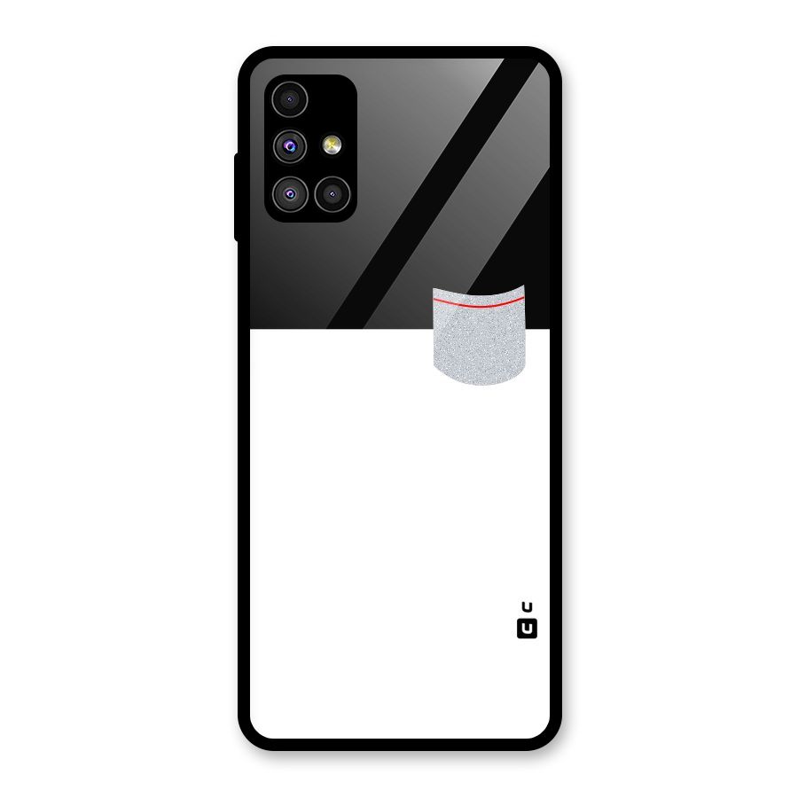 Cute Pocket Simple Glass Back Case for Galaxy M51