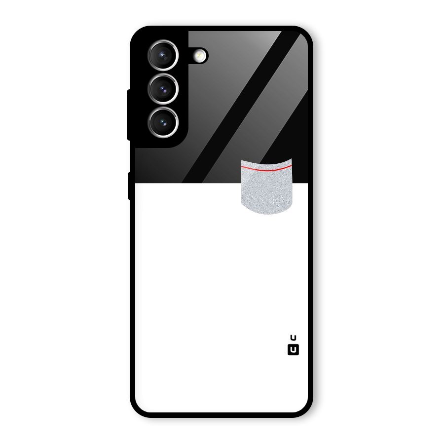 Cute Pocket Simple Glass Back Case for Galaxy S21 5G
