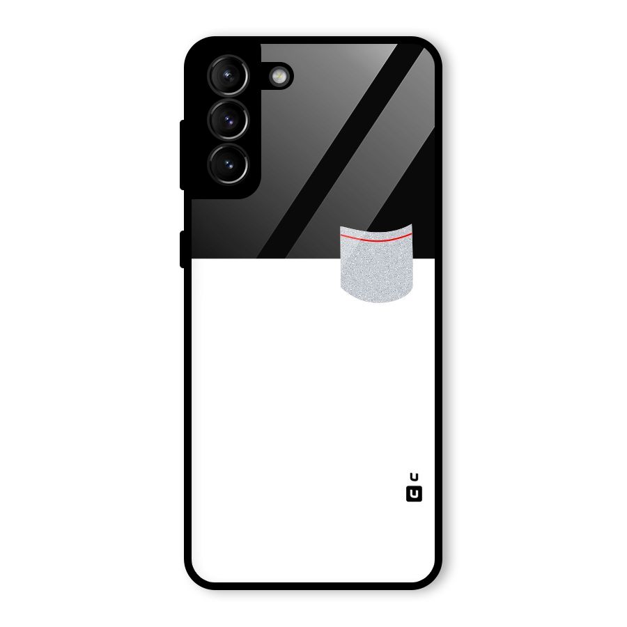 Cute Pocket Simple Glass Back Case for Galaxy S21 Plus