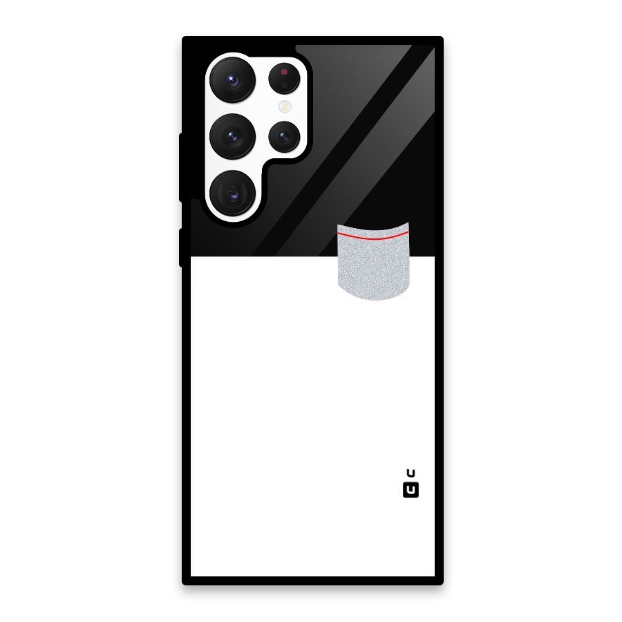 Cute Pocket Simple Glass Back Case for Galaxy S22 Ultra 5G