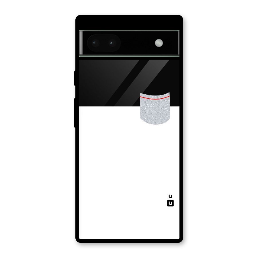 Cute Pocket Simple Glass Back Case for Google Pixel 6a