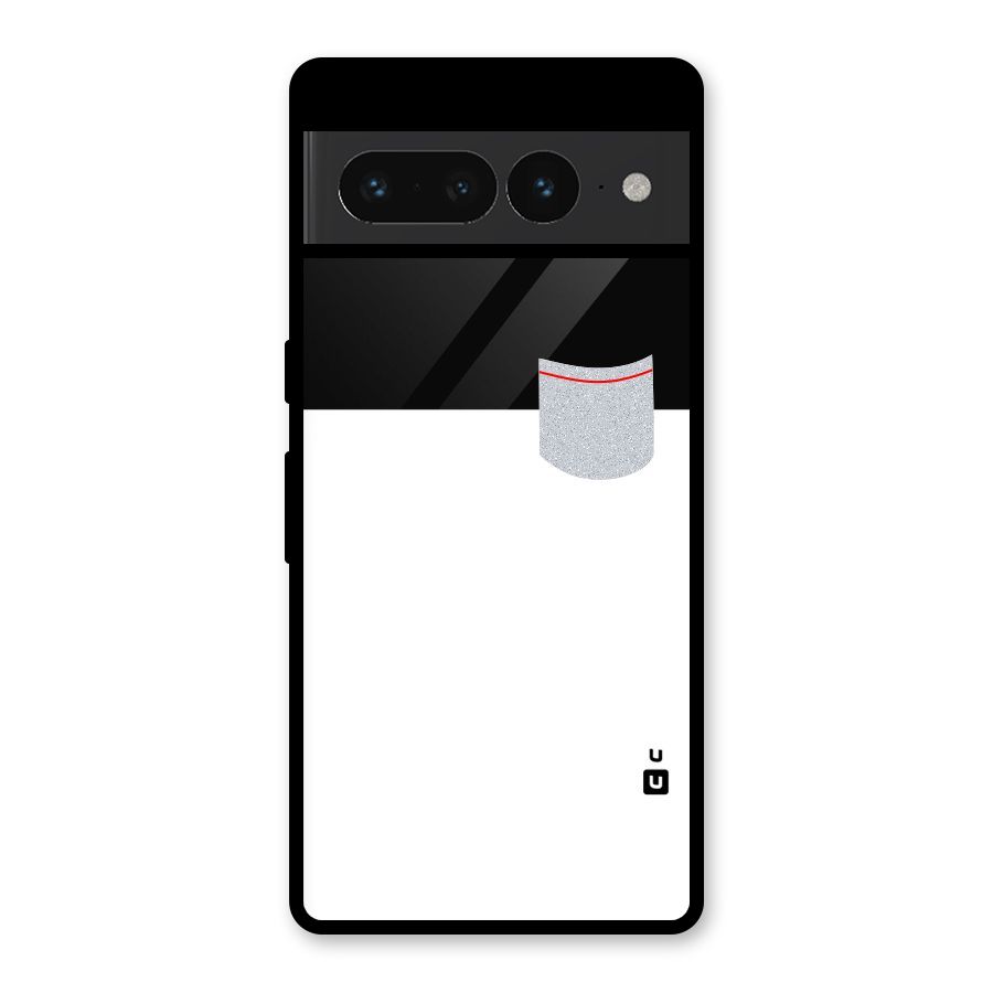 Cute Pocket Simple Glass Back Case for Google Pixel 7 Pro