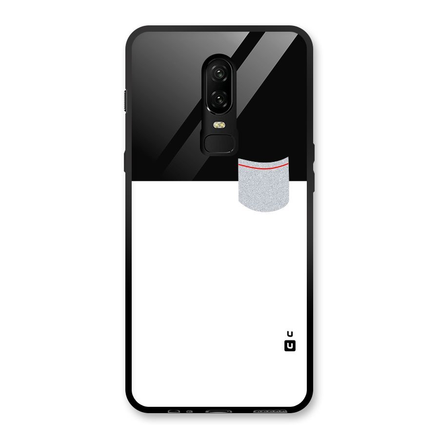Cute Pocket Simple Glass Back Case for OnePlus 6