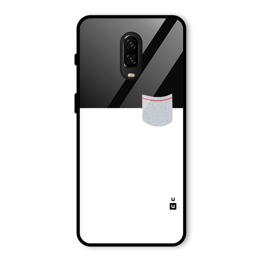Cute Pocket Simple Glass Back Case for OnePlus 6T