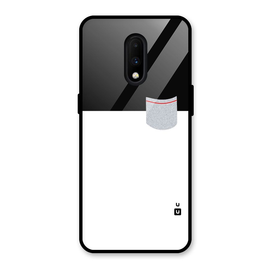 Cute Pocket Simple Glass Back Case for OnePlus 7