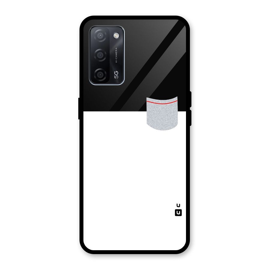 Cute Pocket Simple Glass Back Case for Oppo A53s 5G