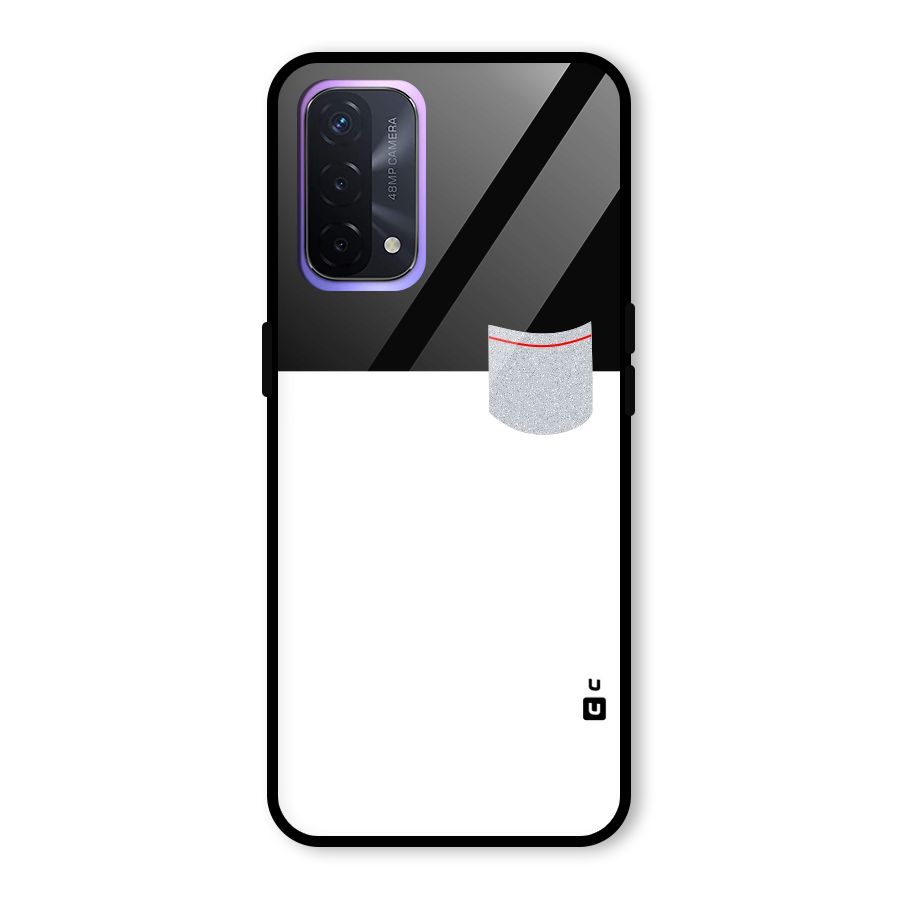 Cute Pocket Simple Glass Back Case for Oppo A74 5G