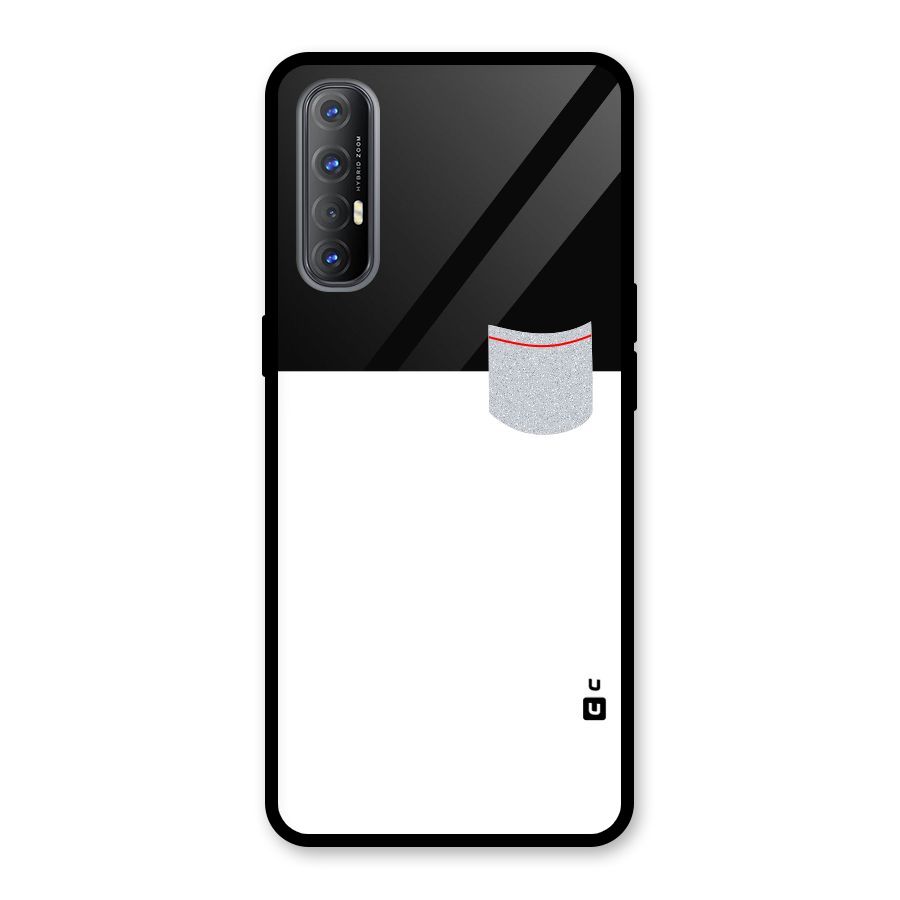 Cute Pocket Simple Glass Back Case for Oppo Reno3 Pro