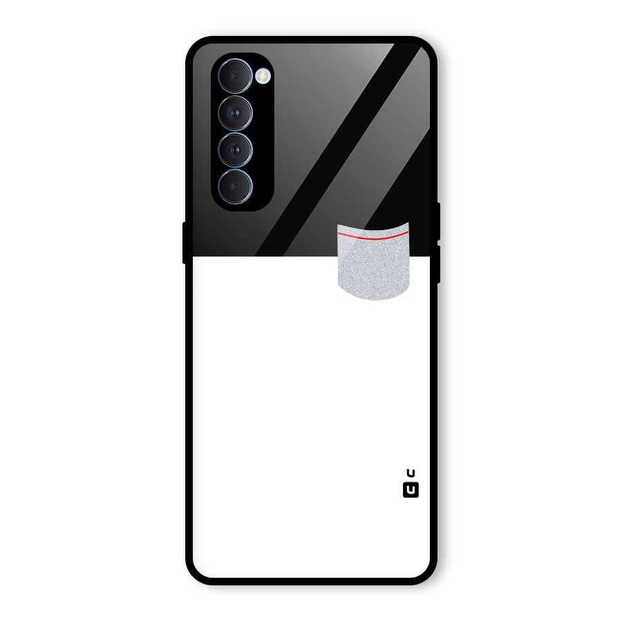 Cute Pocket Simple Glass Back Case for Oppo Reno4 Pro
