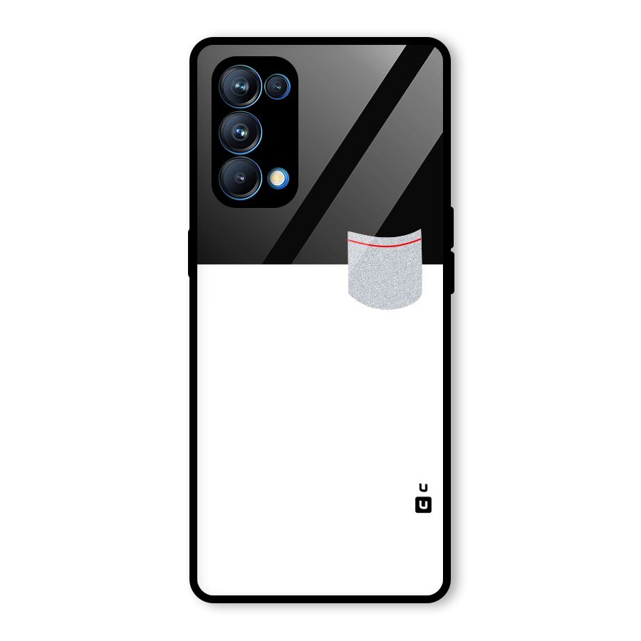 Cute Pocket Simple Glass Back Case for Oppo Reno5 Pro 5G