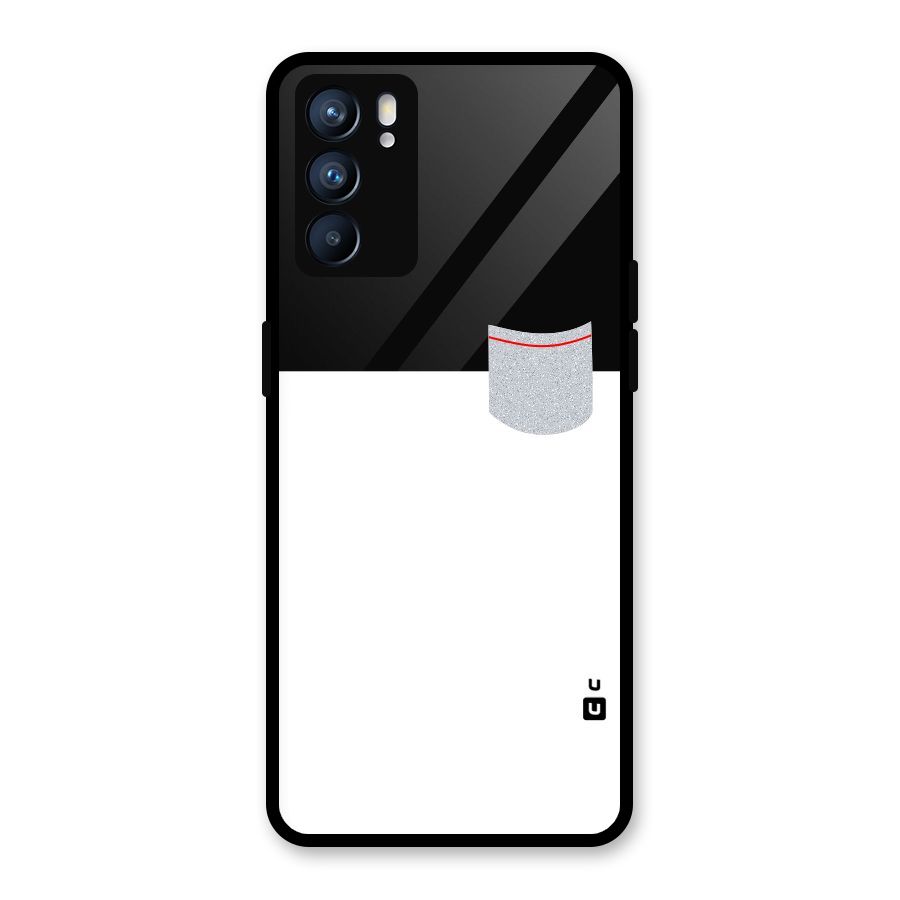Cute Pocket Simple Glass Back Case for Oppo Reno6 5G