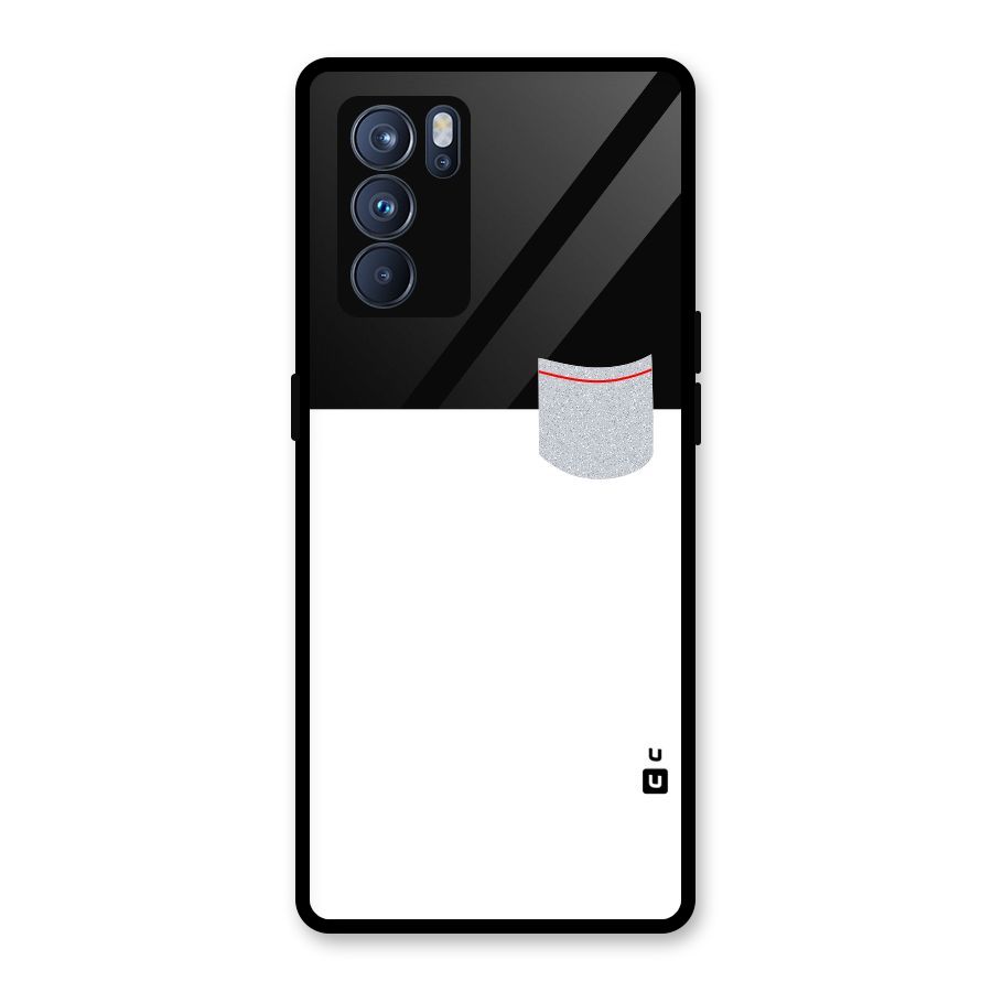 Cute Pocket Simple Glass Back Case for Oppo Reno6 Pro 5G