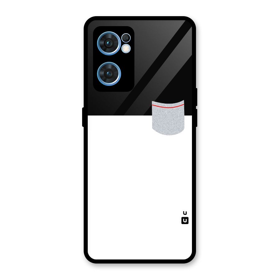 Cute Pocket Simple Glass Back Case for Oppo Reno7 5G