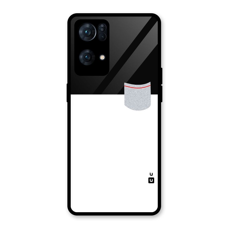 Cute Pocket Simple Glass Back Case for Oppo Reno7 Pro 5G