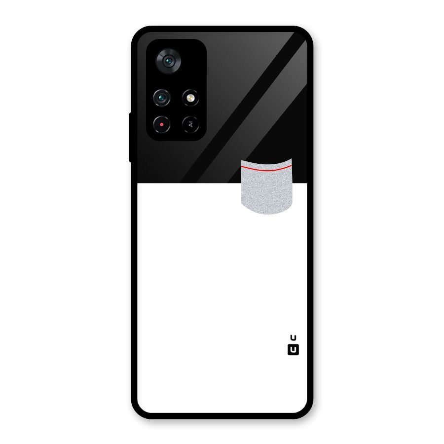 Cute Pocket Simple Glass Back Case for Poco M4 Pro 5G